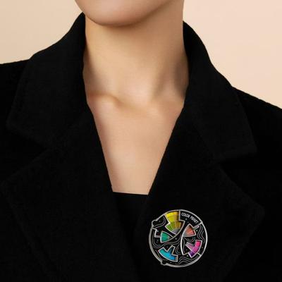 Color Fidget Enamel Pin 20 Color Fidget Wheel Spinner for Artists 3 In 1 Pin Keychain Magnet Badge for Anxiety Relief