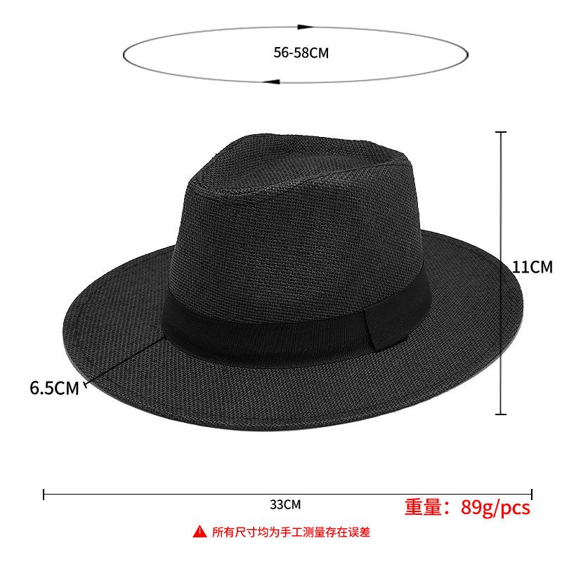 Spring and Summer Vacation Beach Hat Female British Top Hat Sun Protection Wide Brim Beach Male Panama Couple Straw Hat