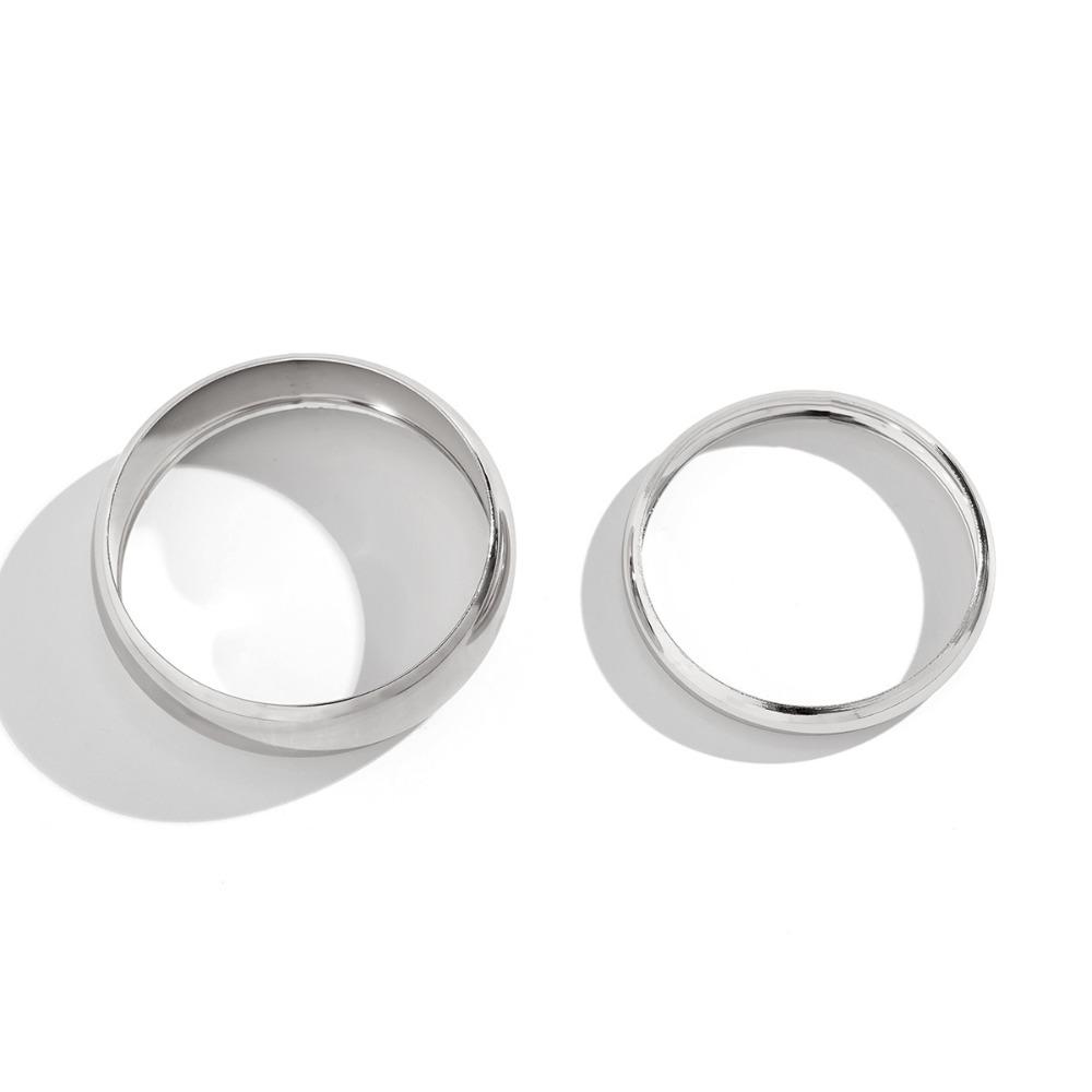 

3 шт./компл. Металлические кольца Браслет Панк Геометрический Свадебные украшения Широкий Закрытый Браслет Женский Вечеринка silver-2Pcs/set