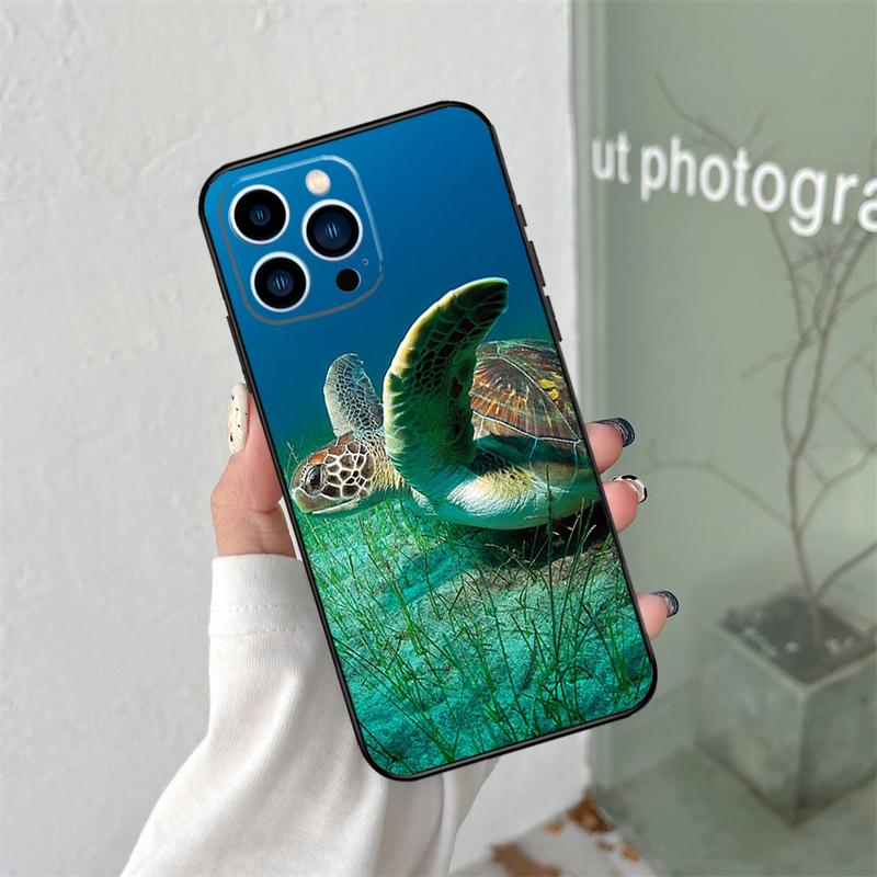 Cute Cartoon Turtles Silicone Soft Case For iPhone 17 Air 11 14 16 15 Pro Max 12 13 Mini 16 Plus 16e Back Cover