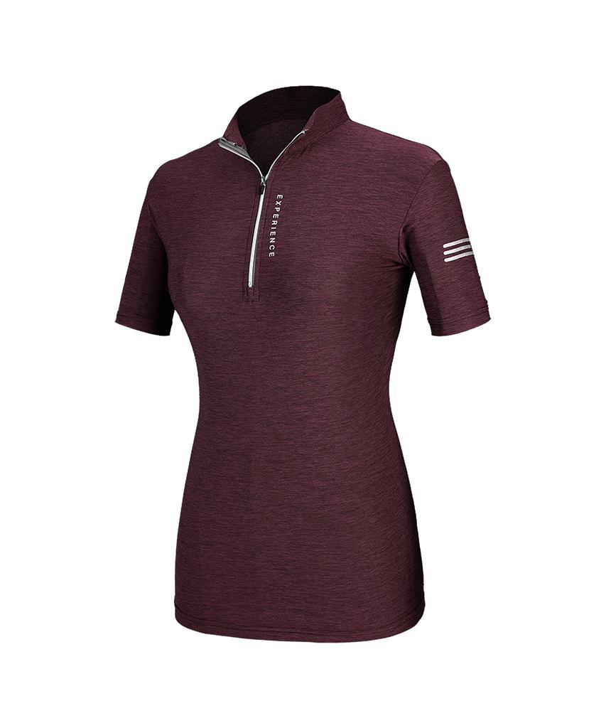 EXTRASPORTY Linelight Damen Melange Reißverschluss Kurzarm T-Shirt 4 Farben