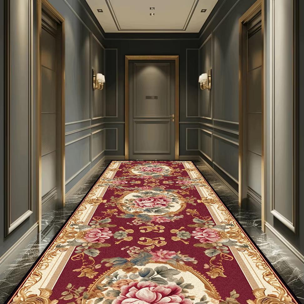 Hochwertiger Luxus Europäischer Langer Flur Teppich Rutschfest Waschbar Flur Läufer Teppiche Treppenhaus Flur Dekoration Teppich Anpassbar
