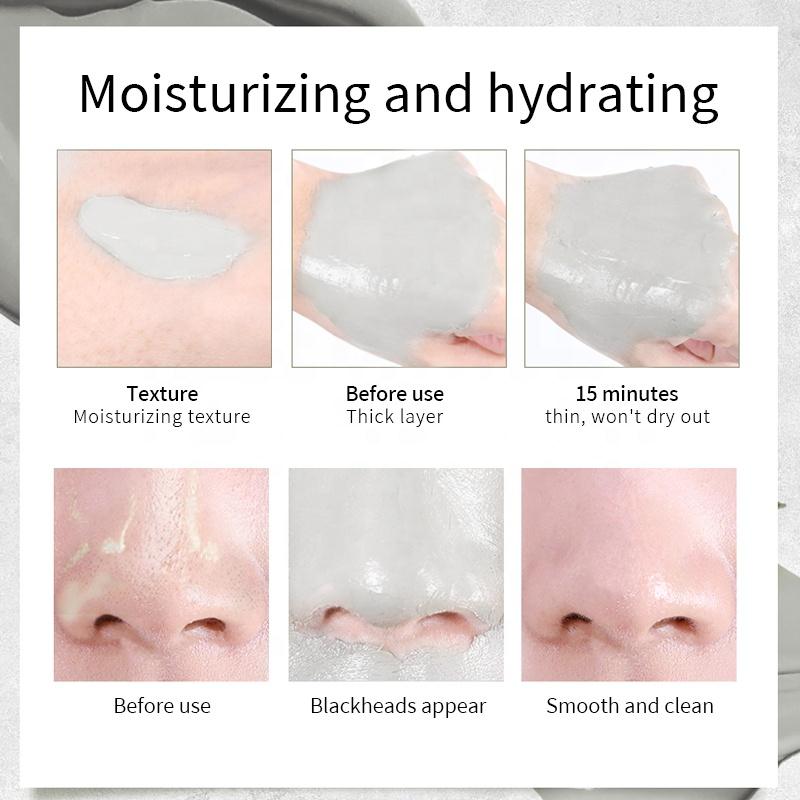 Tonmaske Kaolin Abstrich-Schlammmaske Akne entfernender Schlammfilm Reinigung Gesichtsmaske verkleinert Poren befeuchtet Ölkontroll-Schlammfilm