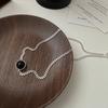 S925 Sterling Silver Niche Design Sense Letter Black Agate Necklace Simple Fashion Personality Round Collarbone Chain