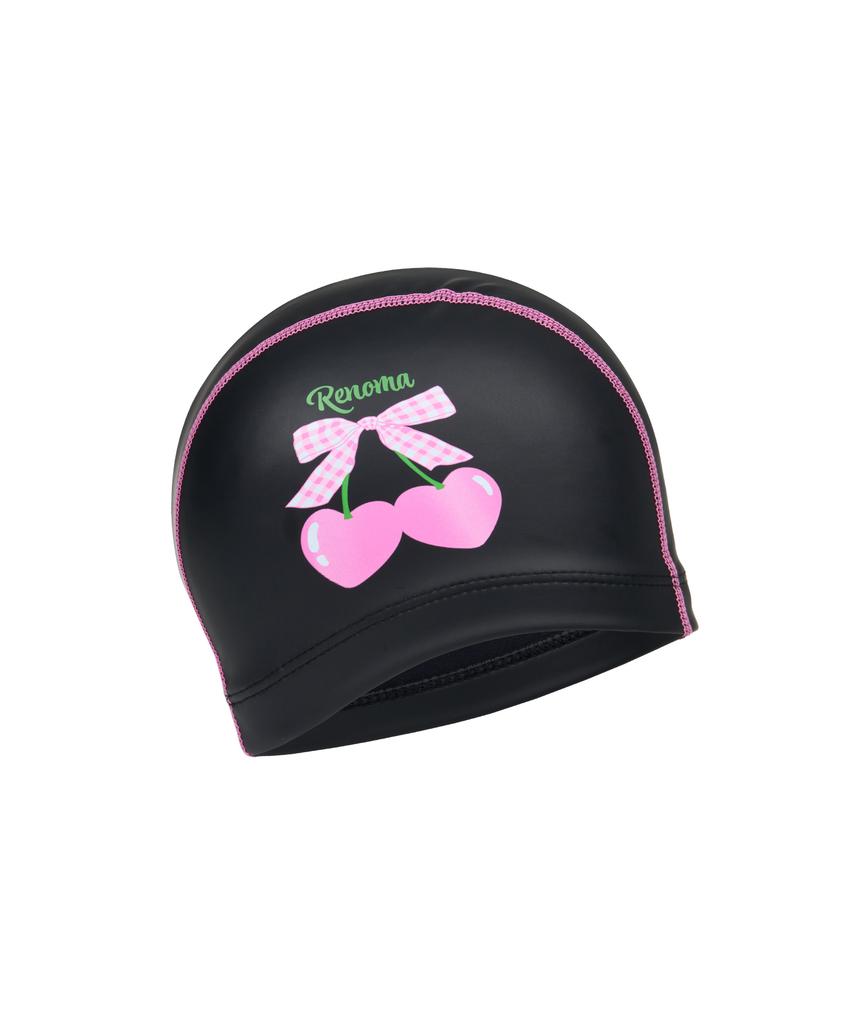 Lenomasuyeongbog Kids' Heart Cherry Pu Swim Cap Black Ro-Rc2E057-Bk