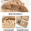 Hat women's new winter cute scarf gloves plush hat integrated thickened warm elk hat three-piece set