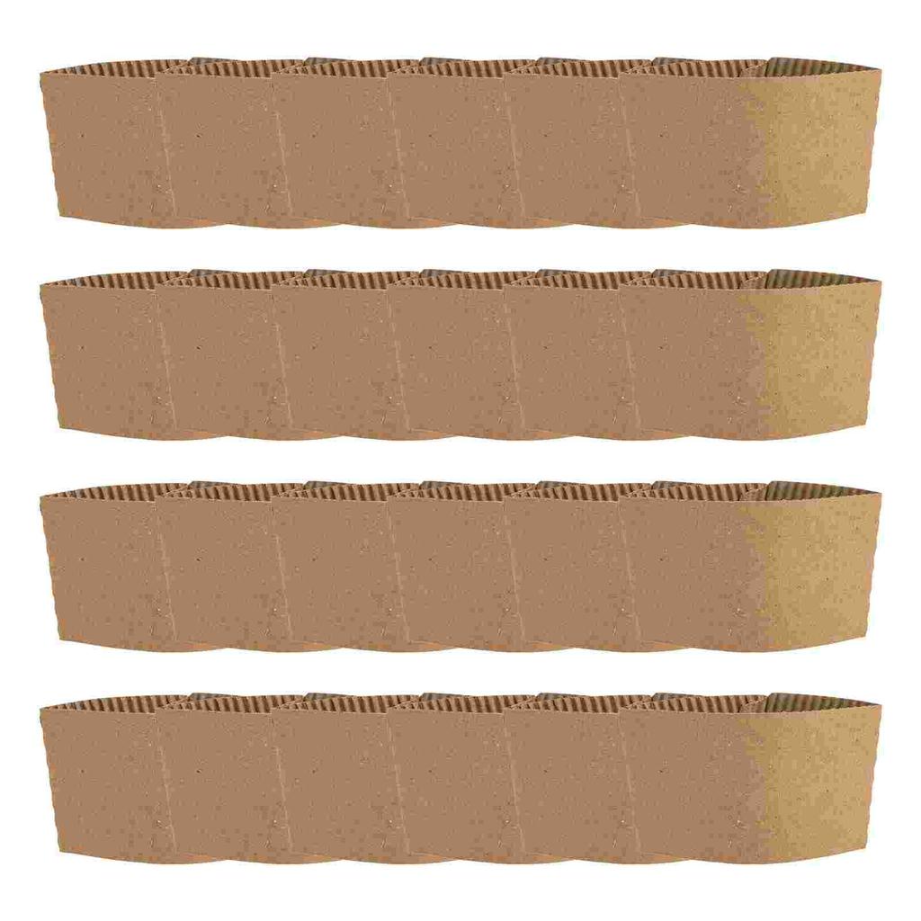 50 Pcs Coffee Cup Holder Drinks Sleeve Cover Bottle Protector Cups Cardboard Heat Resistant Corrugated Paper