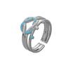 Stainless Steel Irregular Knotted Open Ring with Geometric Design in European and American Fashion