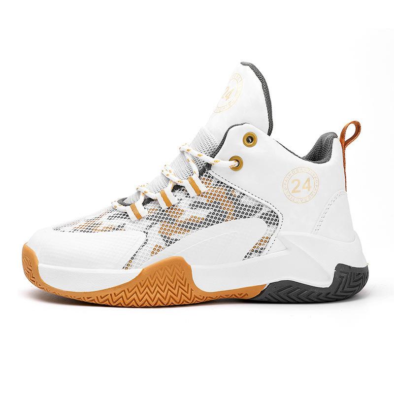 Four Seasons Children's Mesh Basketball Shoes Boys' Middle School and Older Children's Practical Boots High Help Elementary School Students Trainin
