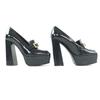Makellose Sergio Rossi Pumps SR NORA Chunky Heel Leder schwarz Leder Damen 36.5 Gebraucht