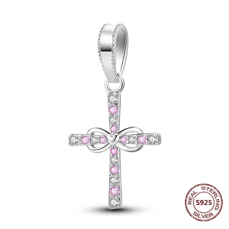 Teufelsaugen Anhänger 925 Kupfer Original Hand von Fatima Blauer Zirkon Kreuz Blaue Augen Charms Passend für Armband DIY Herstellung Zirkon Geschenk