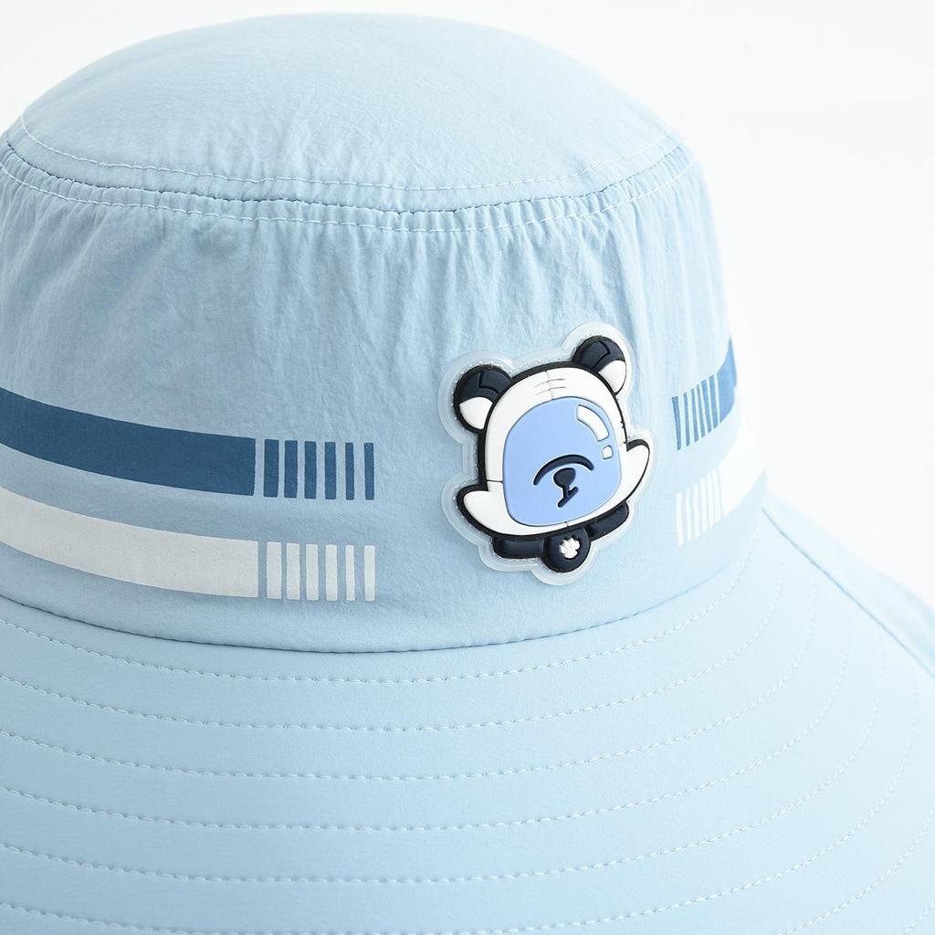 Children's Outdoor Sun Hat with Neck Protection, Windproof Wide-Brim Hat for Boys and Girls
