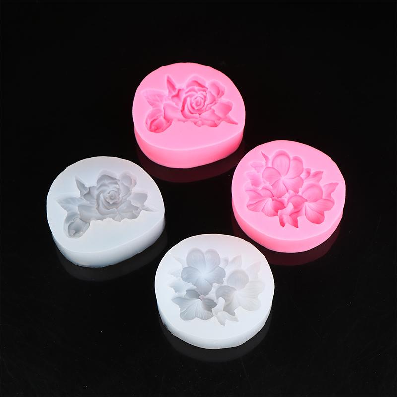 Flower Shape Silicone Cake Mold Gardenia Plumeria Rubra Soap Fondant Molds Cupcake Jelly Candy Chocolate Decoration Baking Tool