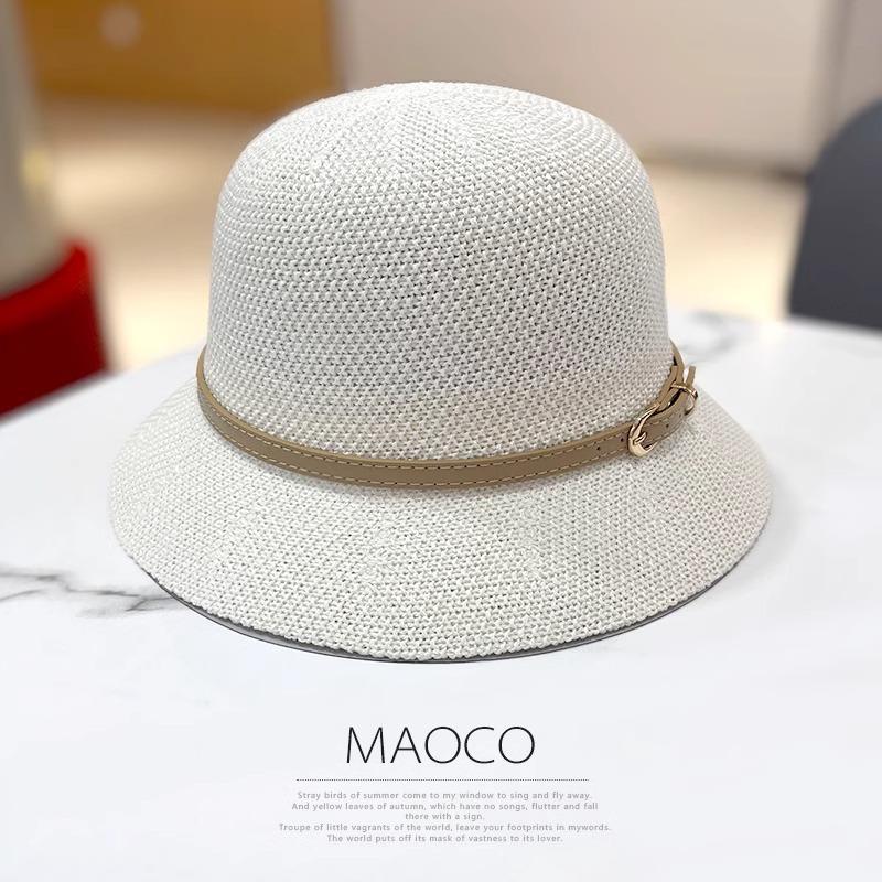 Hat Women's Spring and Autumn Sunshade Fashion Bucket Hat Temperament Casual with New Travel Sunscreen Show Face Small Top Hat