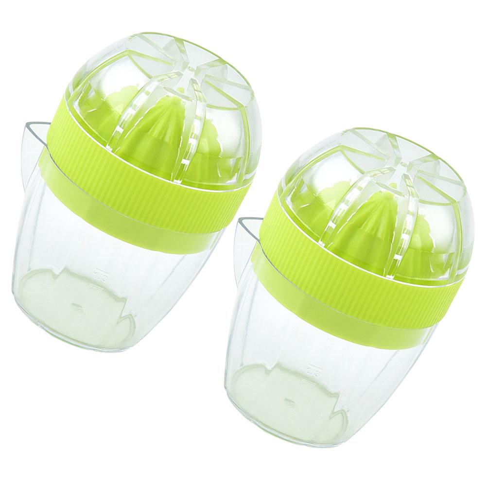 2 Pcs Manual Juicer Cup Fruit Maker Citrus Lemon Squeezer Plastic Ergonomic Design Kitchen Tool Portable Manual Juice Extractor