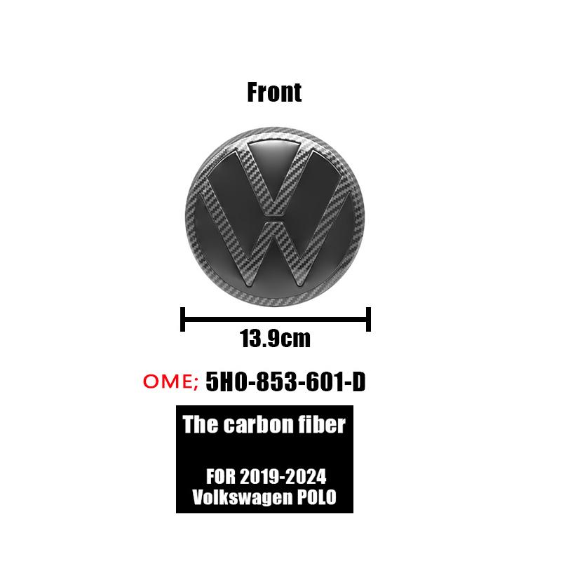 For Volkswagen MK7 1Pc ABS VW Car Front Logo Grille Badge Trunk Badge Car Replacement Accessories For Volkswagen Polo 2019 2020 2021 2022 2023 2024