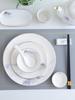 Hotel & Restaurant Gold Rim Ceramic Dinnerware Set - Plates, Bowls, Chopsticks, Spoon (4-Piece)