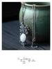 Artistic Thai Silver Enamel Magpie & Jade Pendant Necklace