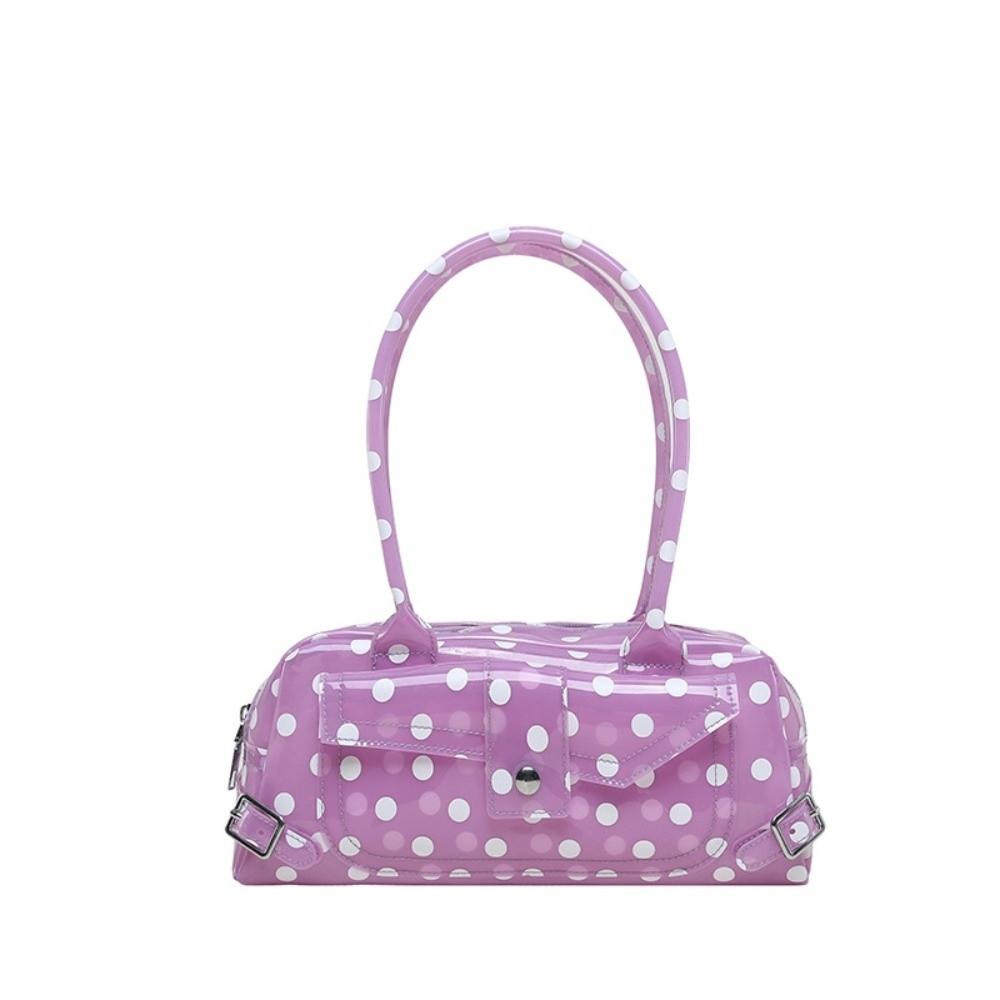 Cute Transparent Jelly Tote Bag Polka Dot Large Capacity Shoulder Bag Candy-colored Pvc Handbag Women