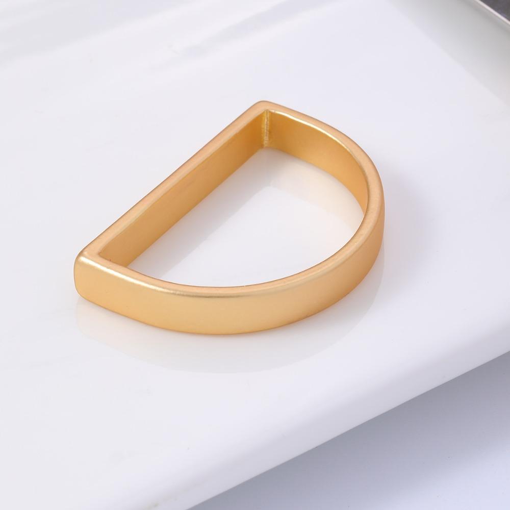 12 Pcs Metal Matte Gold Semicircle Napkin Rings D-shaped Buckles Metallic Adornment  Kitchen