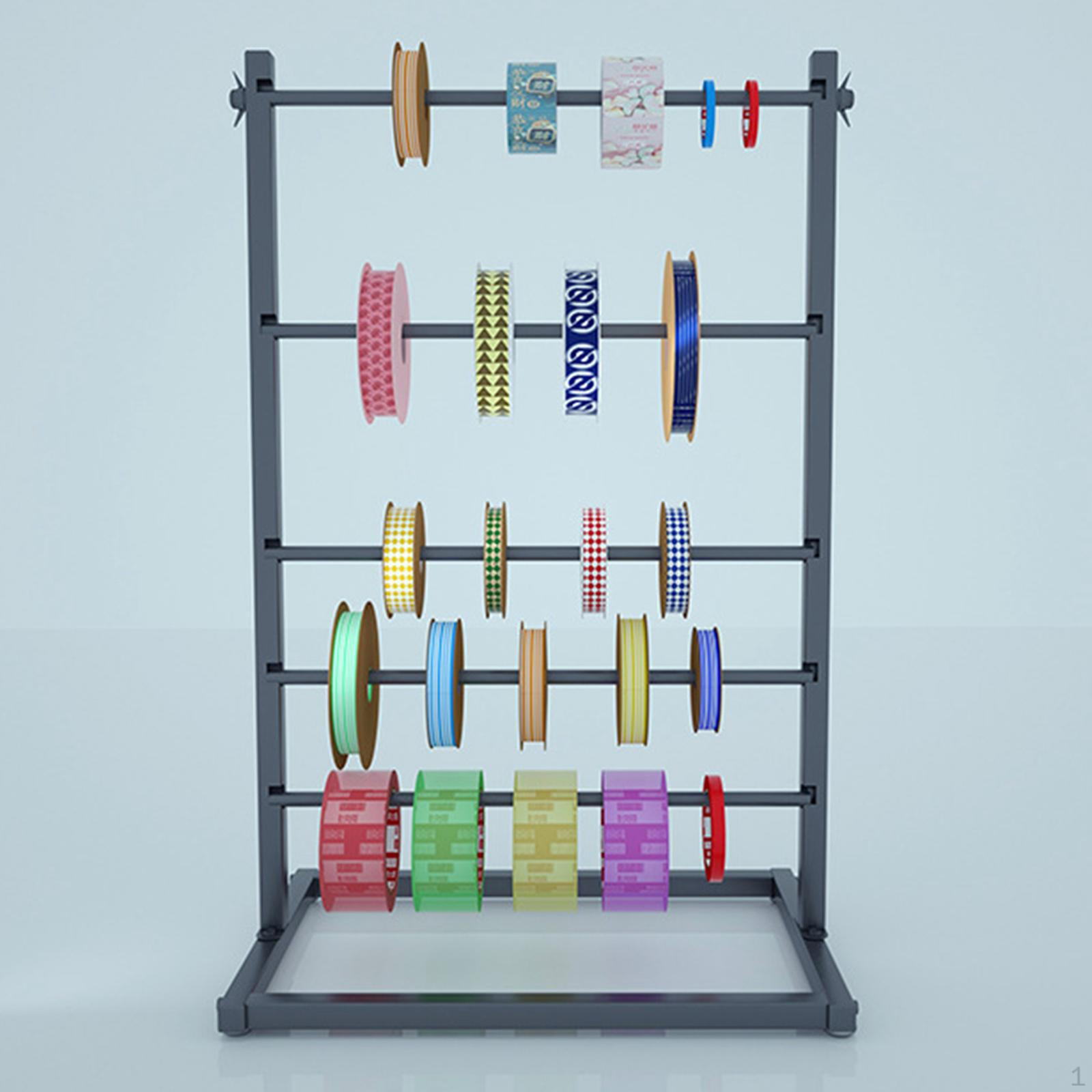 

Ribbon Organizer 5 Layer Wire Spool Display Shelf Metal Rack for Cake Shop Sewing Craft Room чёрный