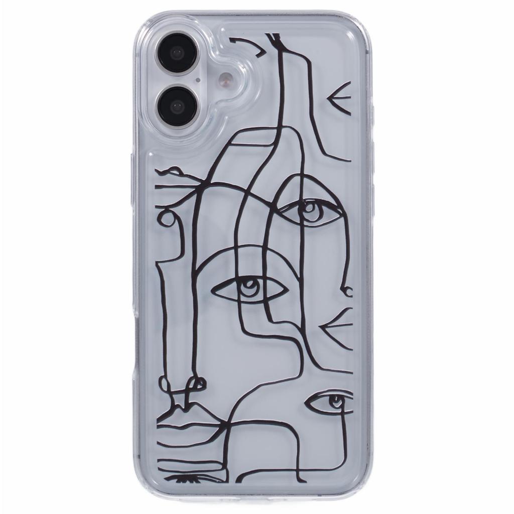 For iPhone 16 TPU Case Pattern Printing Shockproof Airbag Phone Cover