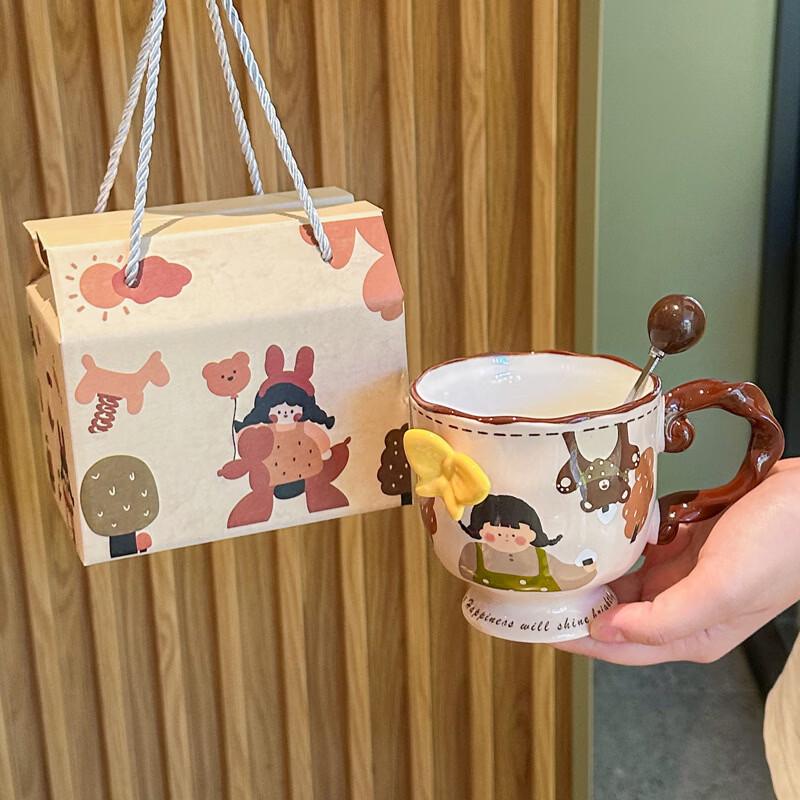 Милая керамическая кружка для кофе с бабочками, подарочный набор