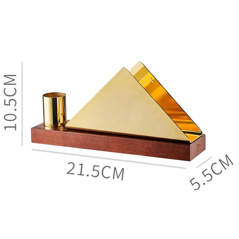 Stainless Steel Tissue Holder Toothpick Tube Gold-plated Napkin Storage Walnut Metal Napkin Rack Tableware Display Rack Gift