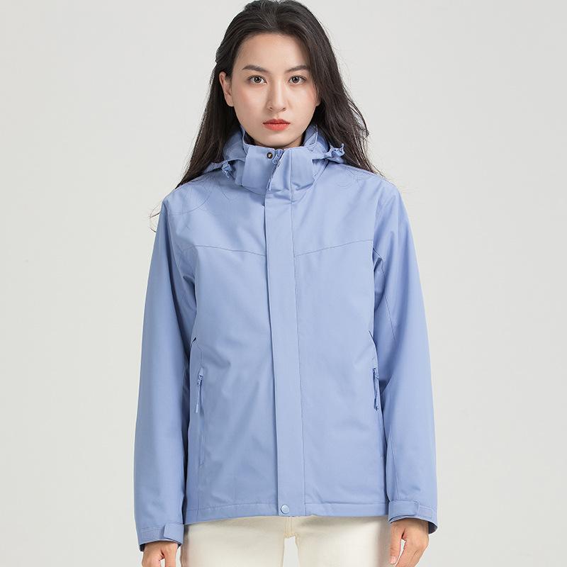 Three-in-one jacket men's waterproof, anti-fouling and warm outdoor two-piece set women's silver fox velvet travel trench coat
