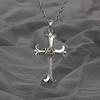 Mens Personalized Hip Hop Vintage God Eye Cross Long Sweater Necklace