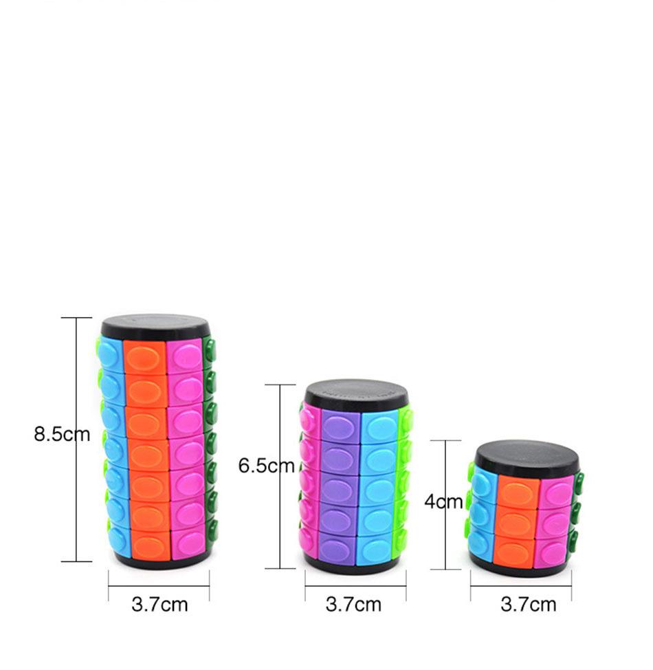 3D Magic Corn Cube Tower Puzzle Speed Cube Wheel Rotating Game Cubos Cylindrical Toys for Children Educational Gifts