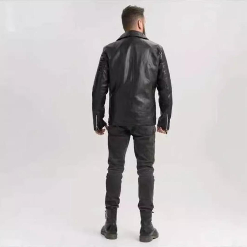 Autumn new European and American men's locomotive leather jacket pu men's leather jacket, coat