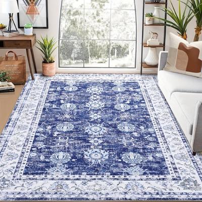 Retro Böhmischer Persischer Stil Teppich für Wohnzimmer Bequem Weich Rutschfest Schlafzimmer Teppiche Klassisch Eingangstür Matte Waschbar