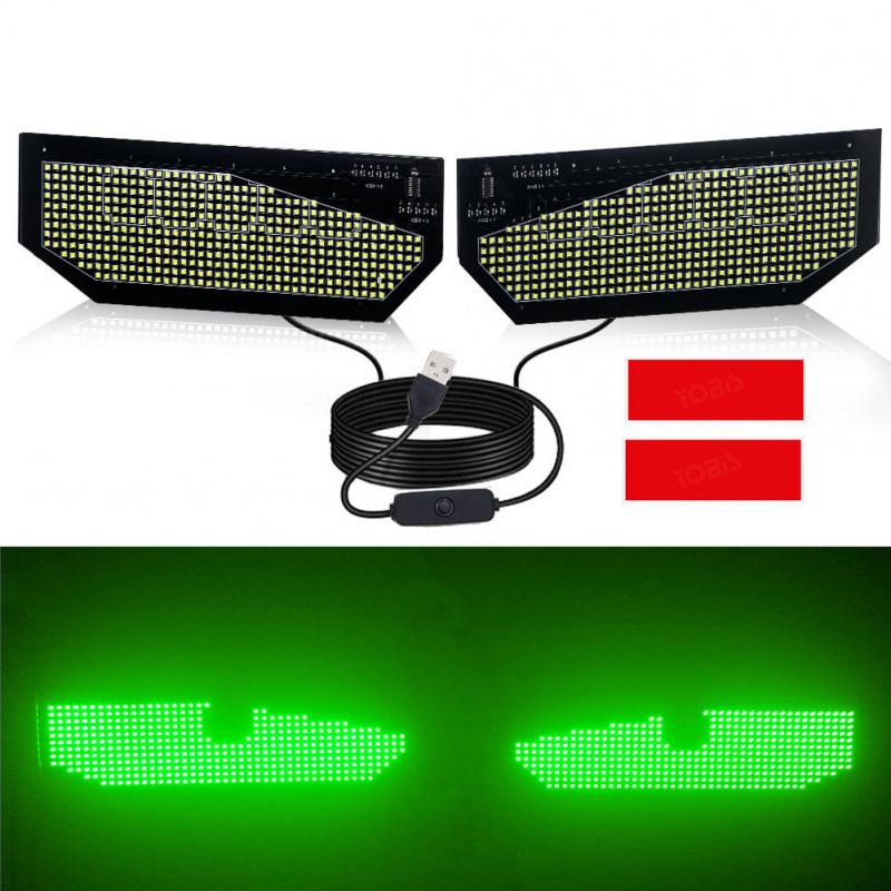 2PCS Devil Eyes Light Car Window Flexible LED Display Screen Matrix Pixel Panel Demon Dynamic Eye Light For Car Truck Windshield