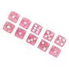 20pcs Dice Set 6 Sided Transparent Dices Rounded Corner Dice for Board Games and Teaching Math Pink with White Spots