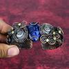 Sodalite Bangle Copper Wire Wrapped Adjustable Cuff Bracelet Moonstone Jewelry