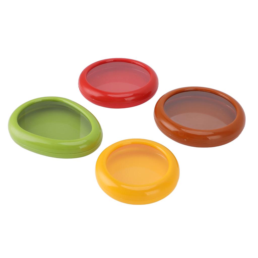 4PCS Fruit Storage Container Space Saving ABS Silicone Film Multifunctional Veggie Sealed Box for