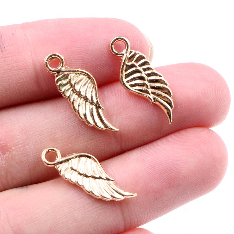 20pcs Charms angel wings 21x8mm Tibetan Silver Plated 5 Colors Pendants Antique Jewelry Making DIY Handmade Craft