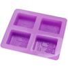 4Gird Purple Silicone HandMade Soap Mold High Temperature Resistant DIY Cake Mold for Baking