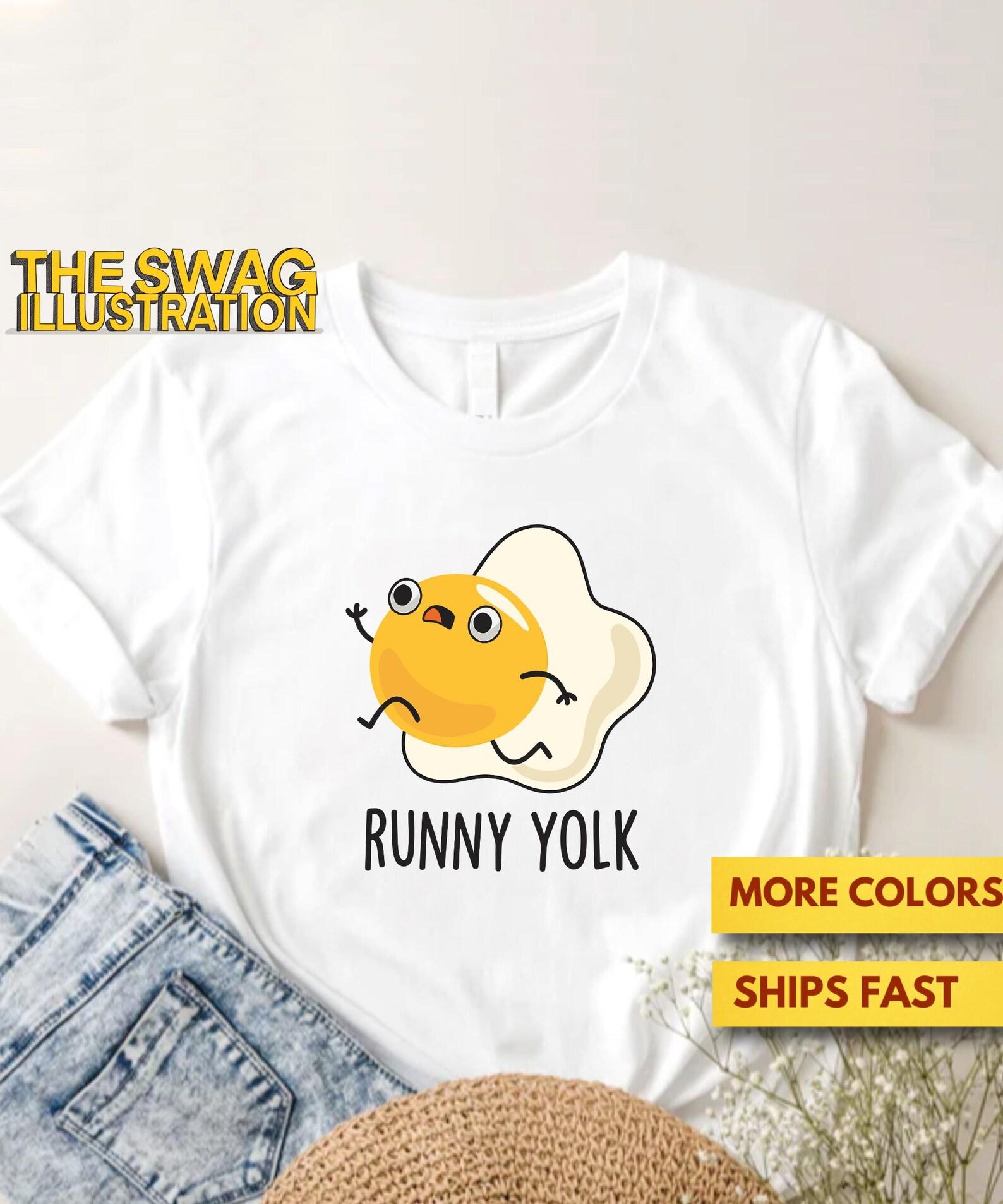 Runny Yolk Cute Food Egg Pun Shirt, Cute Yolk Pun Shirt, Funny Food Humour GifT shirt, Funny Egg Pun Shirt, Ultra Soft Premium Tee M