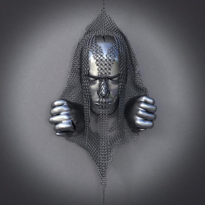 Zlatá kovová figúrka socha objíma umelecký plagát, bytová dekorácia s vysokým rozlíšením, maľba na sprej, bezrámové plátno, maľba na jadro