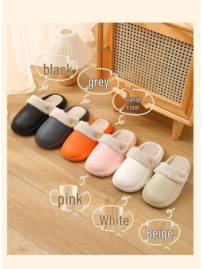 2025 Women's Fuzzy Outdoor Slippers: Autumn/Winter Detachable Closed-Toe Comfort Cotton Shoes