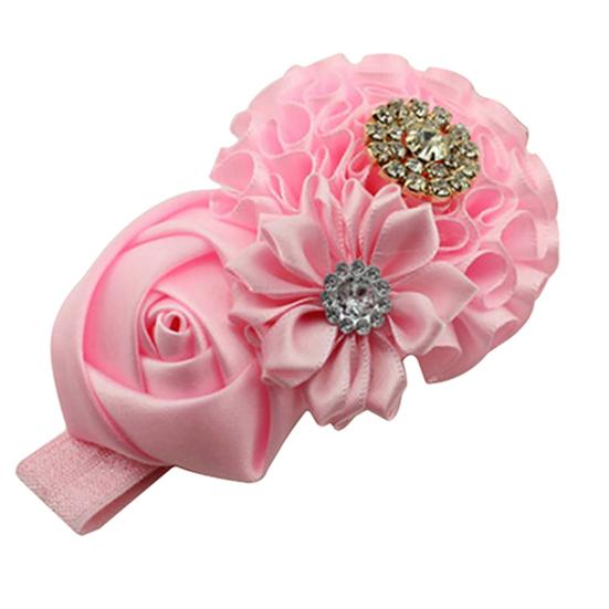 Cute Flower Pendant Rhinestone Rose Pendant Hairband for Birthday Party