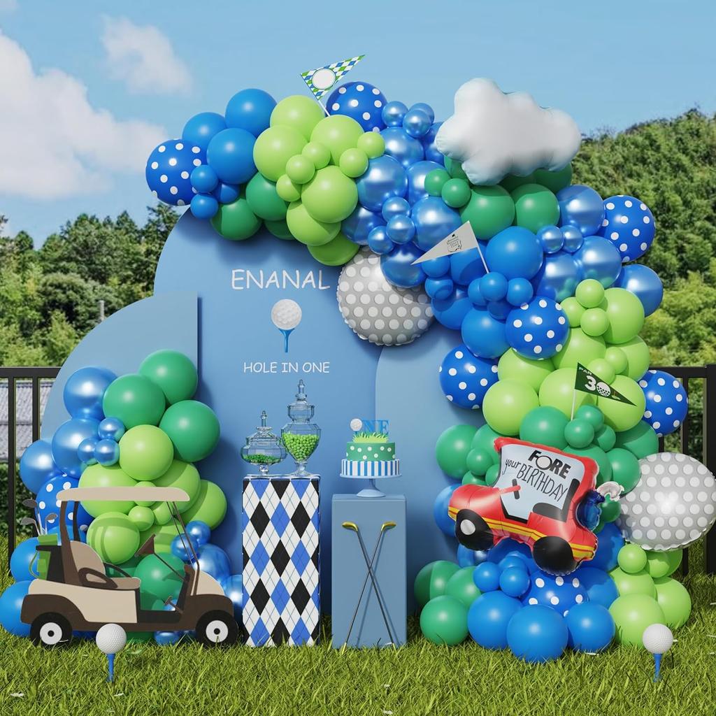 Bruiloft Verjaardag Babyborrel Geslachtsonthulling Decoraties Stofblauw Wit Ballonnenboog Slingerset
