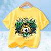 Brazil Flag Retro Style Graphic Children Shirt Kid Boys Girls Summer Cotton Short Sleeve Little Soccer Fan Casual Daily Wear