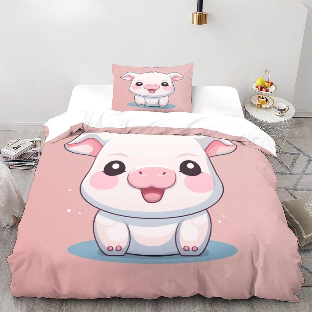 Blue Duckling Bedding, Full Size Bedding Cover for Children and Adults, Soft Microfiber Down Duvet Cover with Zipper