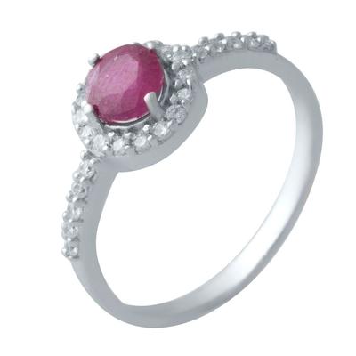 Ασημένιο δαχτυλίδι με φυσικό ρουμπίνι 1.197ct (2021513) 1.6 γρ. 925 δείγματα