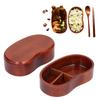 Japanese Style Portable Double Layer Waist Shape Bento Box Wood Simple Sushi Box