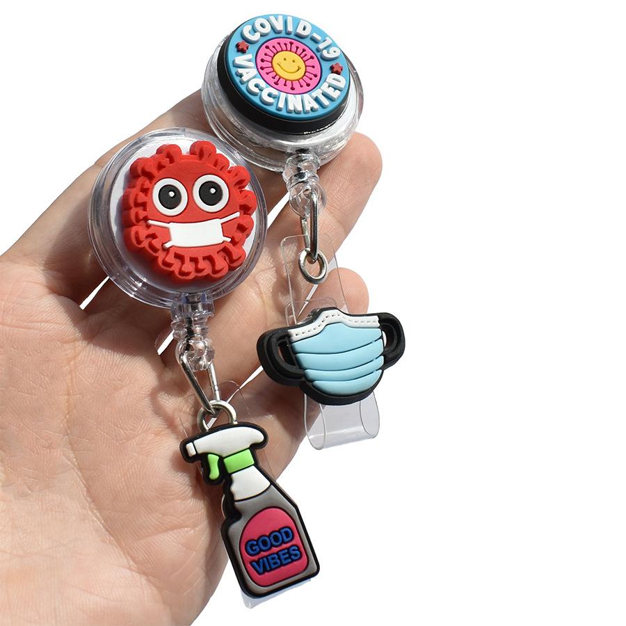 Catramă retractabilă medicală de desene animate Doctor Asistentă Licență de muncă Snur creativ ușor de trage Cataramă Certificat Nume de marcă