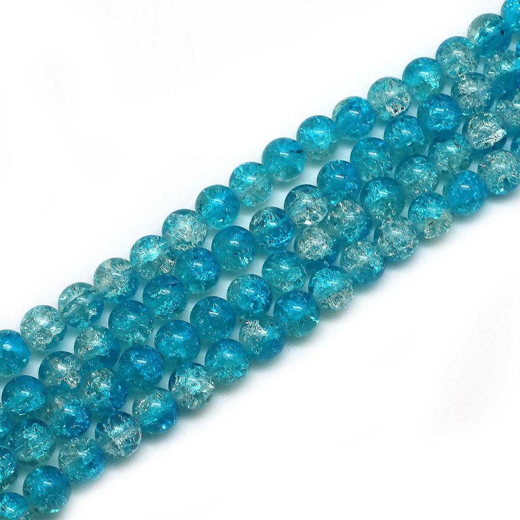 4/6/8/10mm High Quality Crackle Design Glass Beads Colorful Smooth Round Beads For Jewelry Making DIY Bracelet Necklace Earring